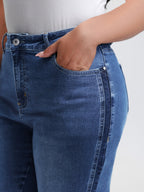 Stretchy Mid-Rise Straight-Leg Jeans