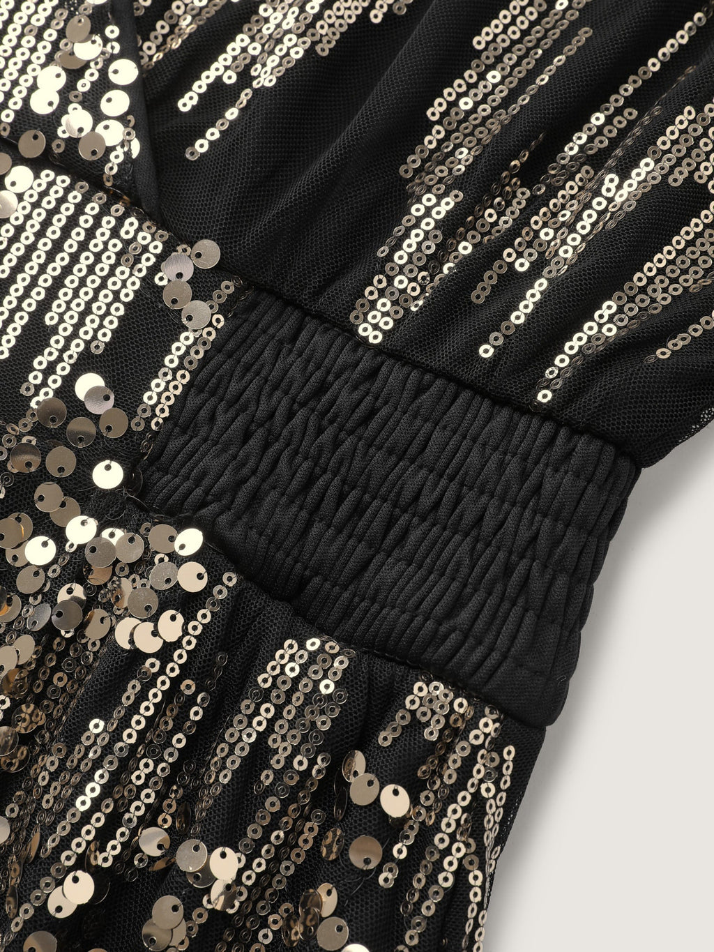 Sparkly Sequins Wrap Neck Midi Dress