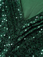 Shimmery Sequin V-Neck Knee Dress