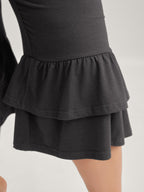 Layered Ruffled Flare Hem Pants