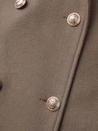 Double-Breasted Pockets Notched Lapels Coat