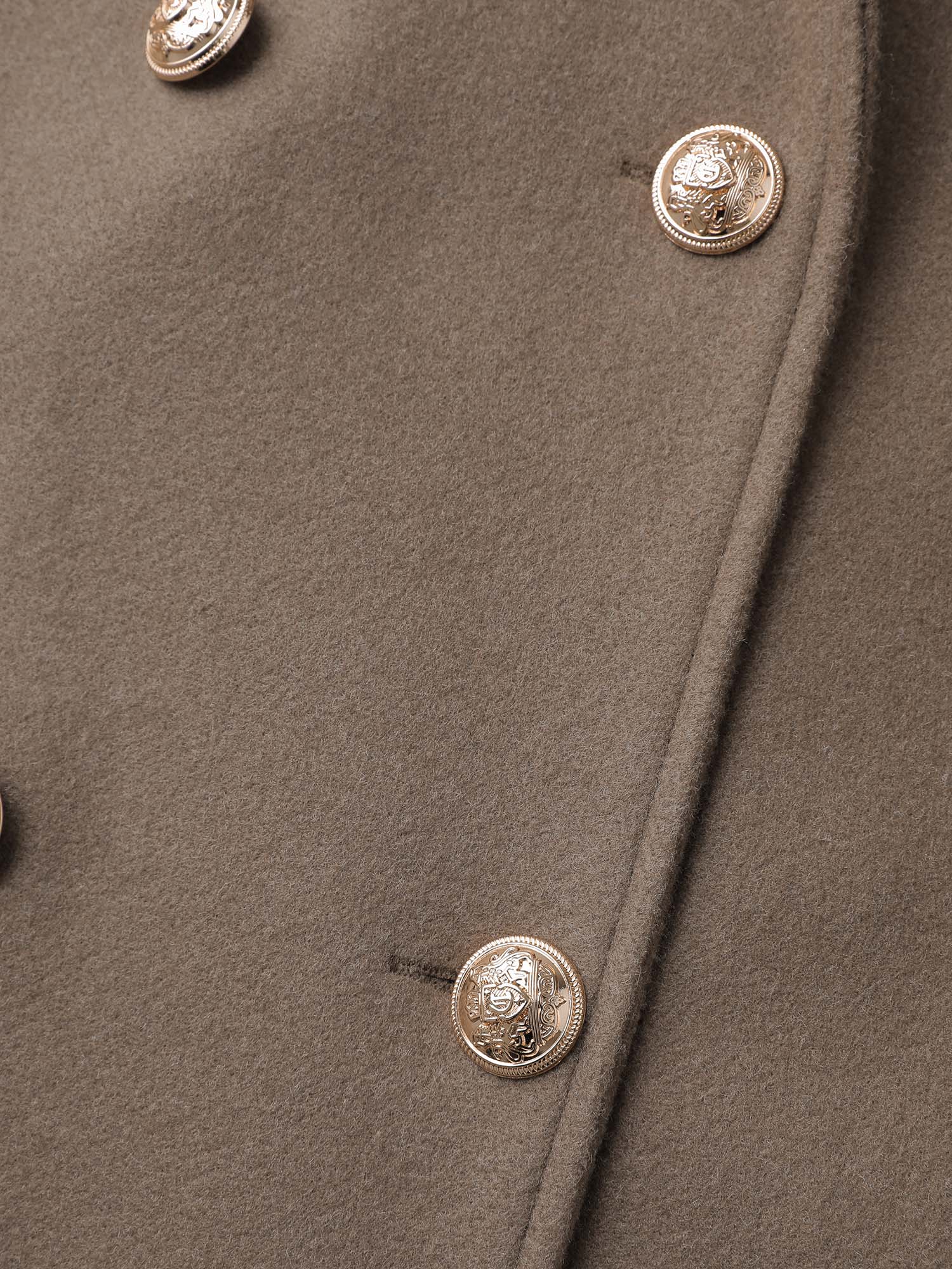 Double-Breasted Pockets Notched Lapels Coat