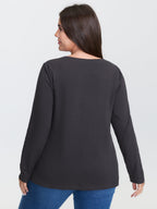 Floral Paws Embroidered Curvy Hem T-Shirt