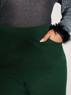 Stretchy Diamond Detail Hem Pants