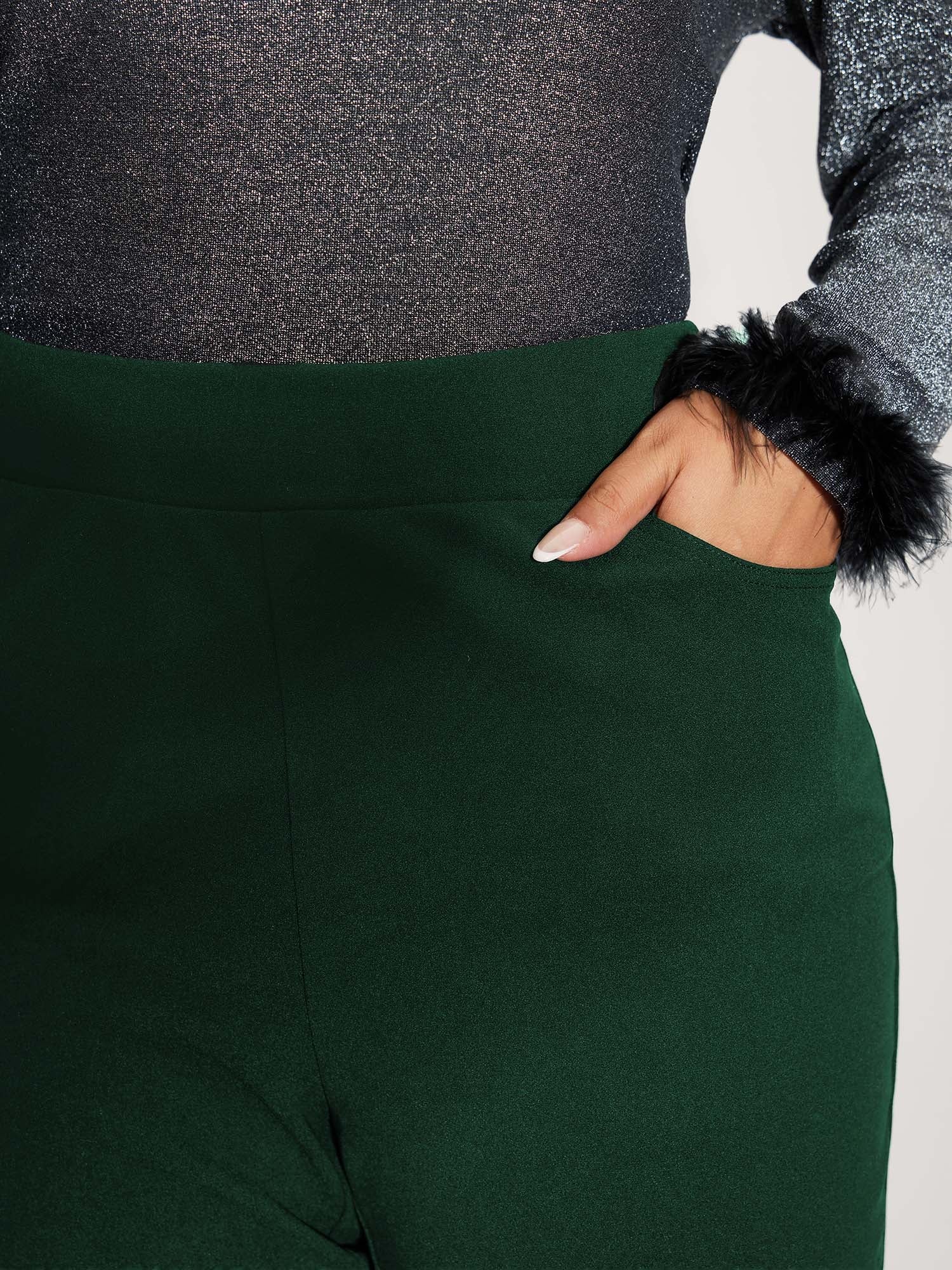 Stretchy Diamond Detail Hem Pants