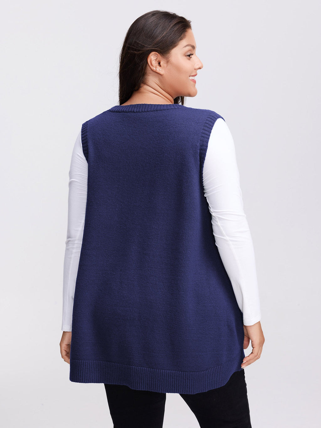 A-Line Pockets V-Neck Pullover