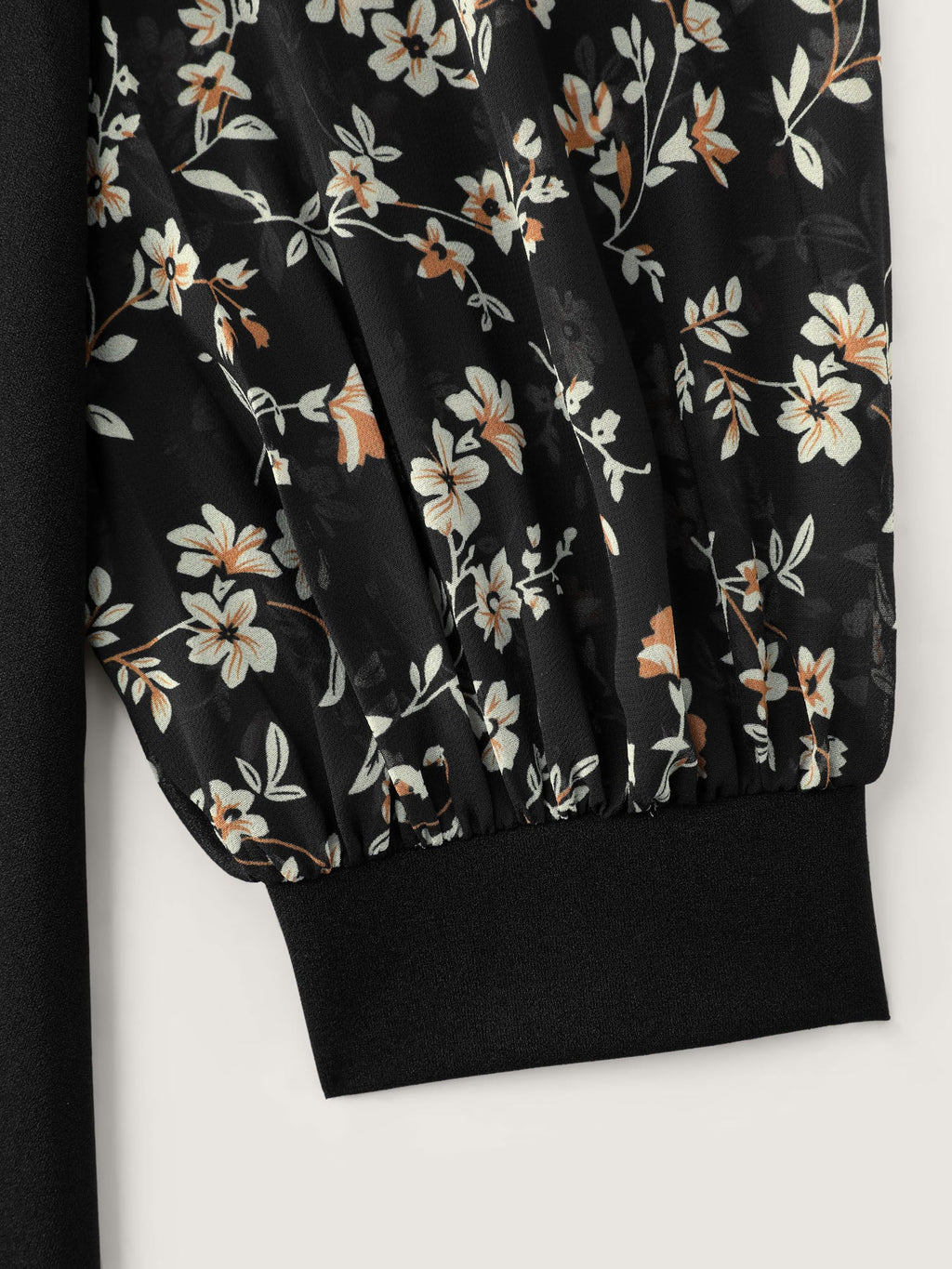 Floral Print Ribbon Neck-Tie Knee Dress