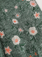 Floral Embroidered Sleeve Hooded Midi Dress