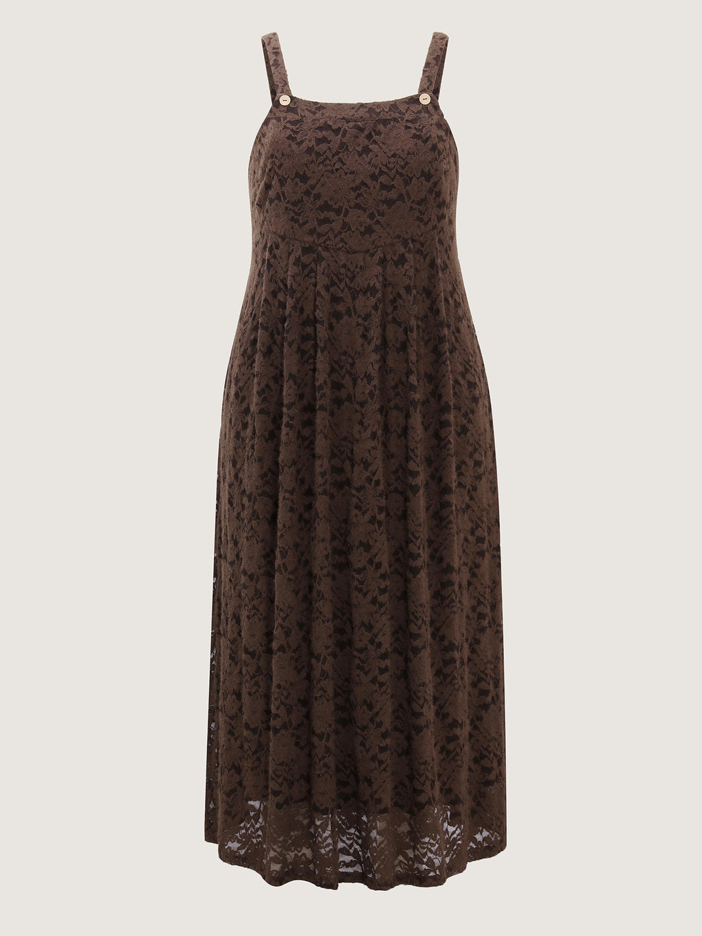 Lace Textured Adjustable Straps Maxi Dress