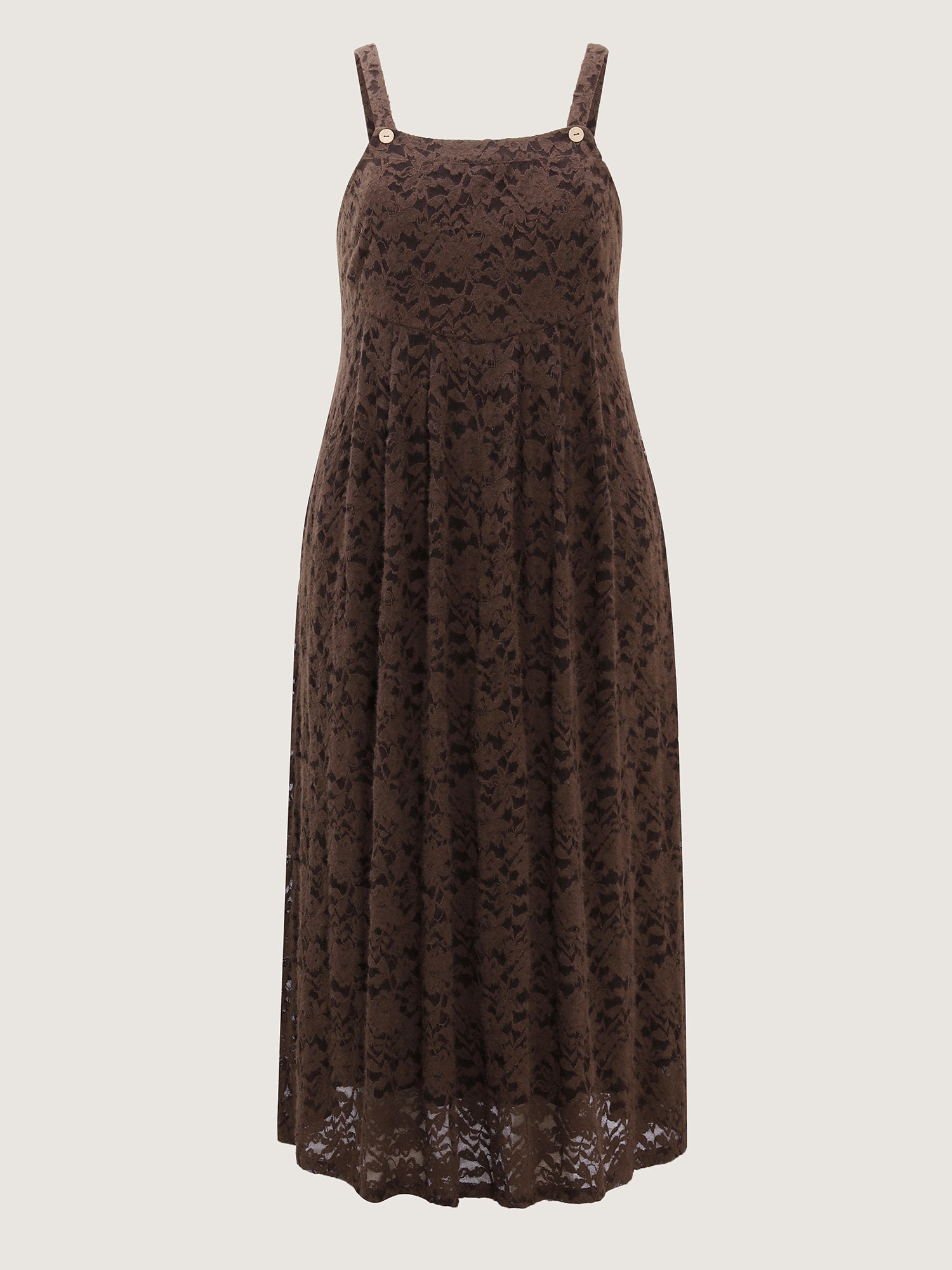 Lace Textured Adjustable Straps Maxi Dress