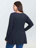 Supersoft Ruffled Hem Knit Top