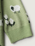 Meadow Pattern Jacquard Button Knit Cardigan