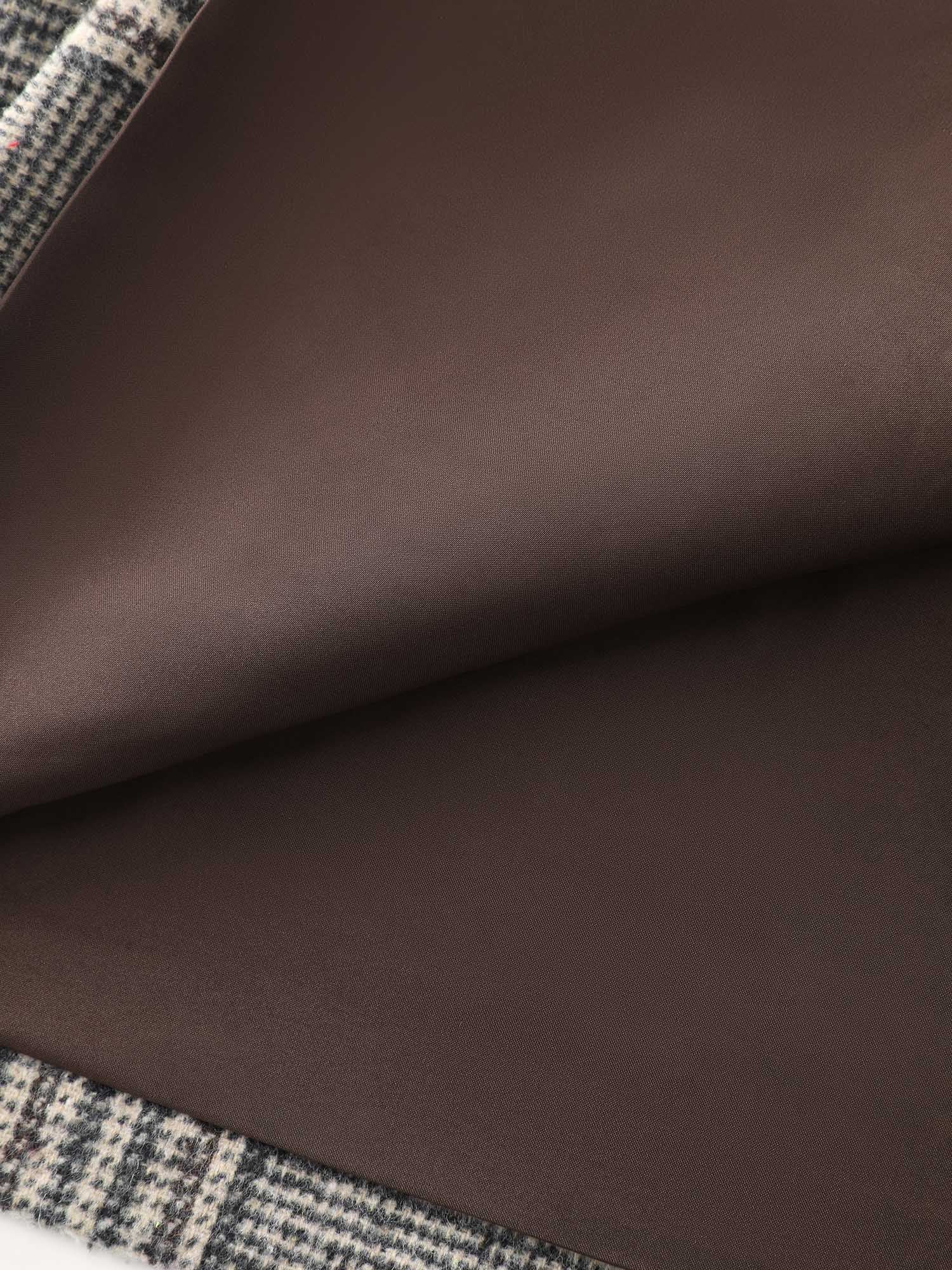 Plaid Belted Waist-Defining Coat