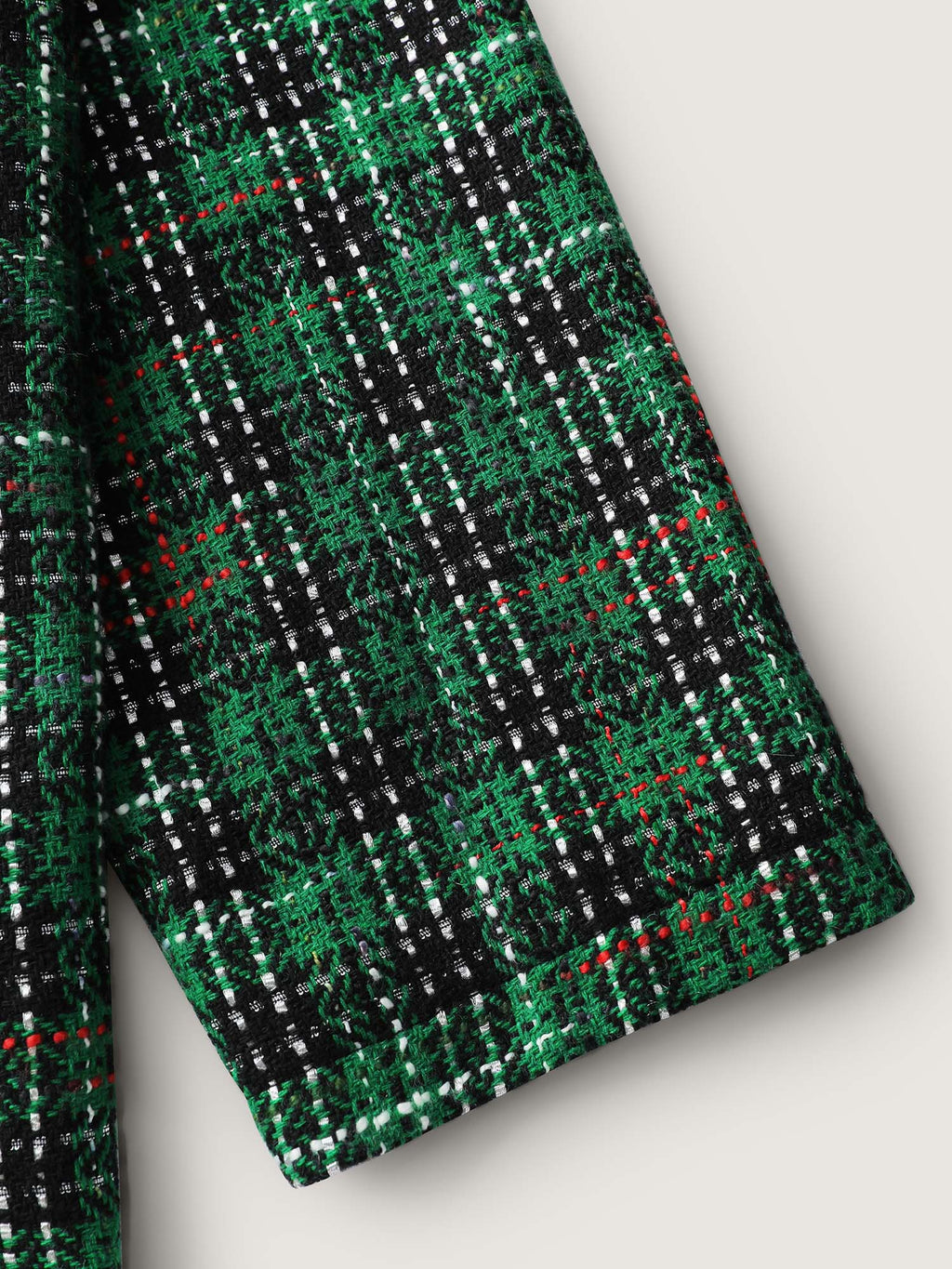 Tweed Plaid Double Button Jacket