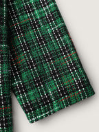 Tweed Plaid Double Button Jacket