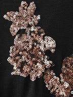 Floral Print Sheer Contrast Midi Dress