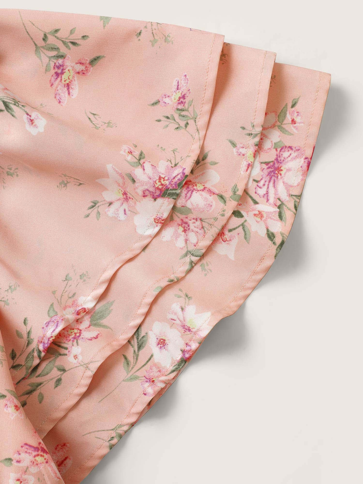 Floral Elastic Waist Tiered Ruffle Sleeve Dress