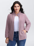 Velvety-Feel Pockets Zipper Jacket