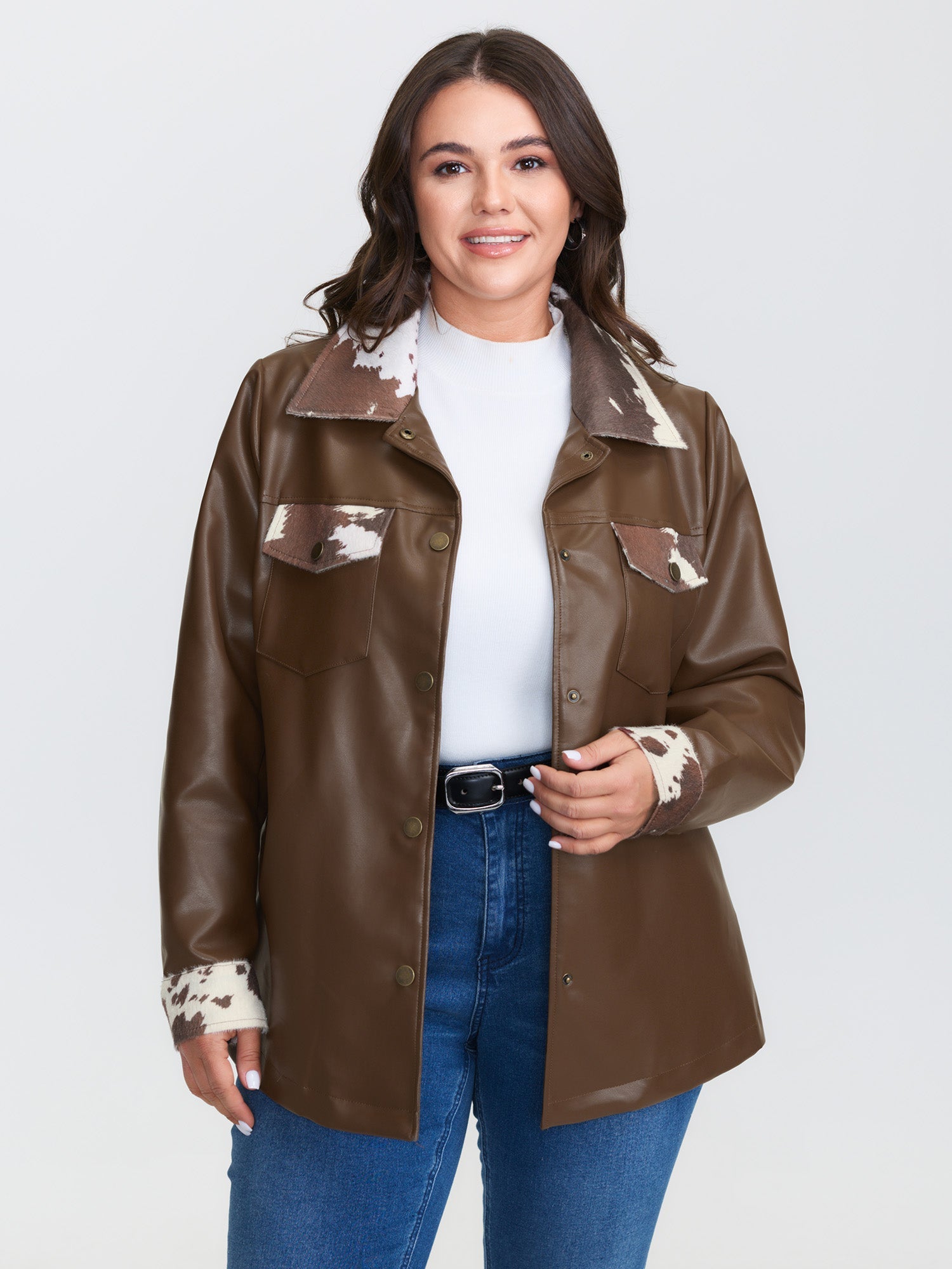 Animal Pattern Button-Down Jacket