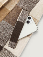 Plaid Lapel Double Breasted Belted Waist Coat