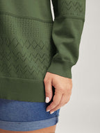 Supersoft Textured Eyelet Trim Pullover