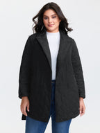 Quilted Adjustable Belt Solid Color Coat