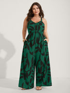 Silhouette Floral Print Sweetheart Jumpsuit