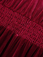 Velvet Ruched Surplice Neckline Midi Dress