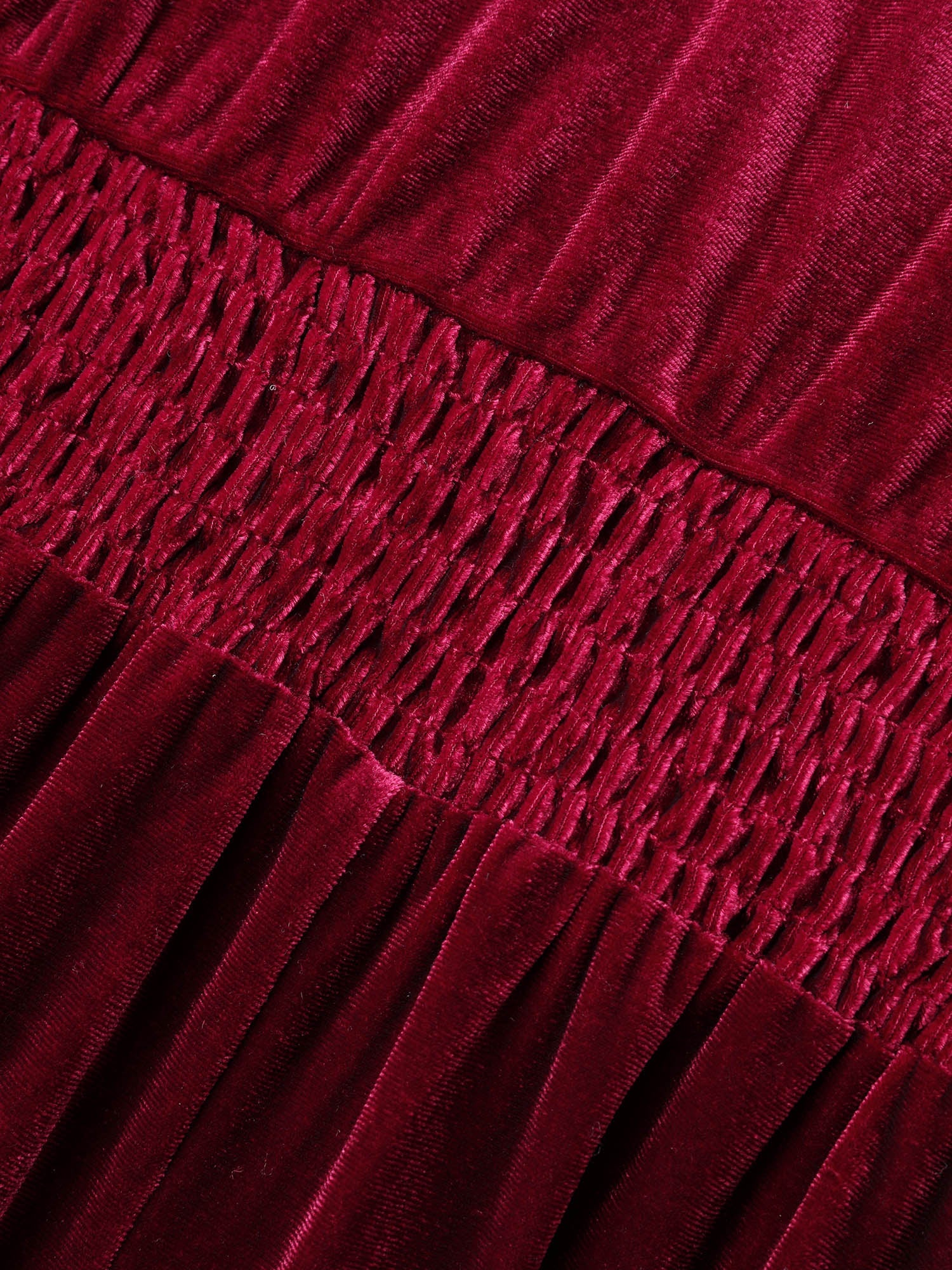 Velvet Ruched Surplice Neckline Midi Dress