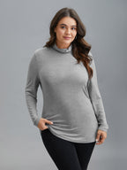 Supersoft Essentials Solid Funnel Neck Knit T-shirt