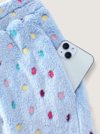 Fluffy Textured Polka Dots Lounge Bottoms