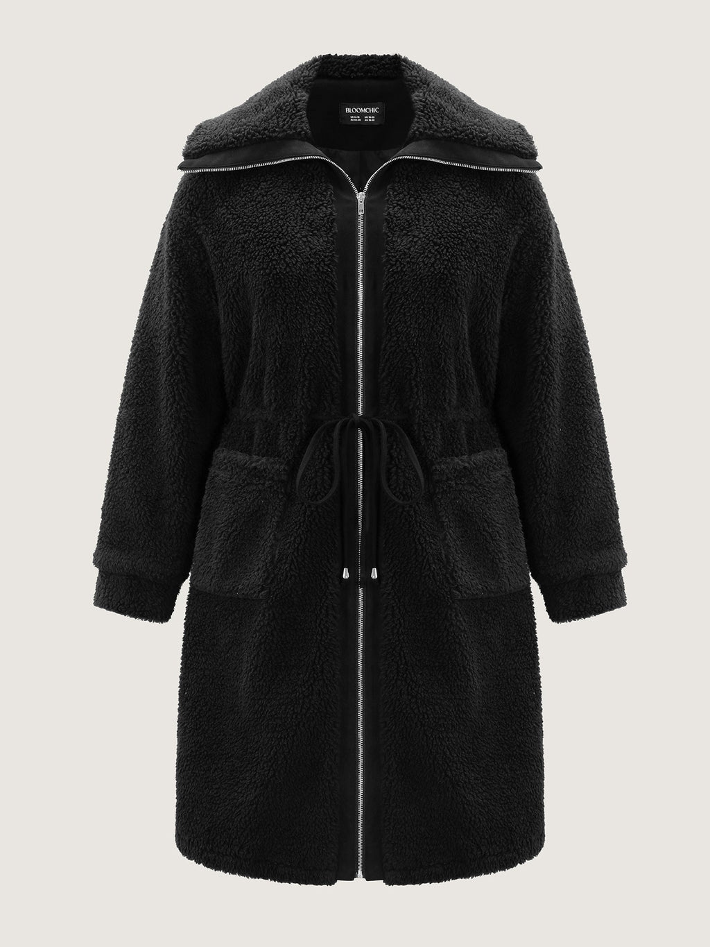 Faux Shearling Zipper Pockets Jacket