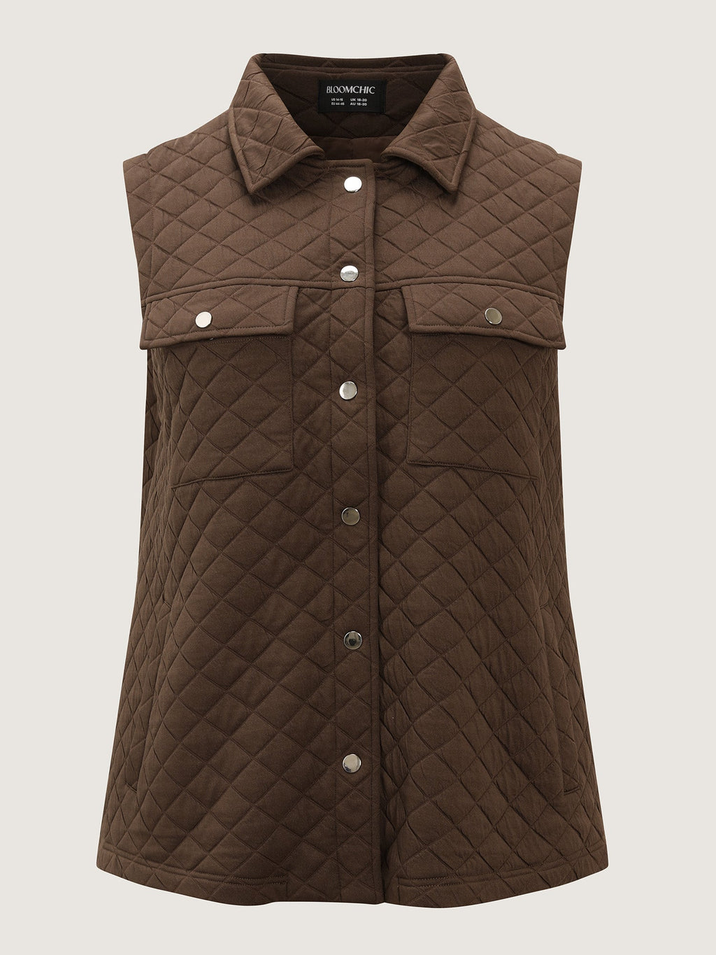 Quilted Chest Pockets Button Vest