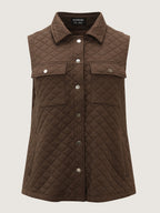Quilted Chest Pockets Button Vest