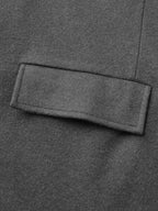 Solid Suit Collar Buttons Pockets Coat