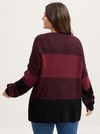 Color Block Yarn Blend Pullover