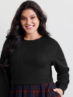 Layered Plaid Pockets Midi Dress