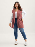 Twisted Hooded Sleeveless Knit Cardigan