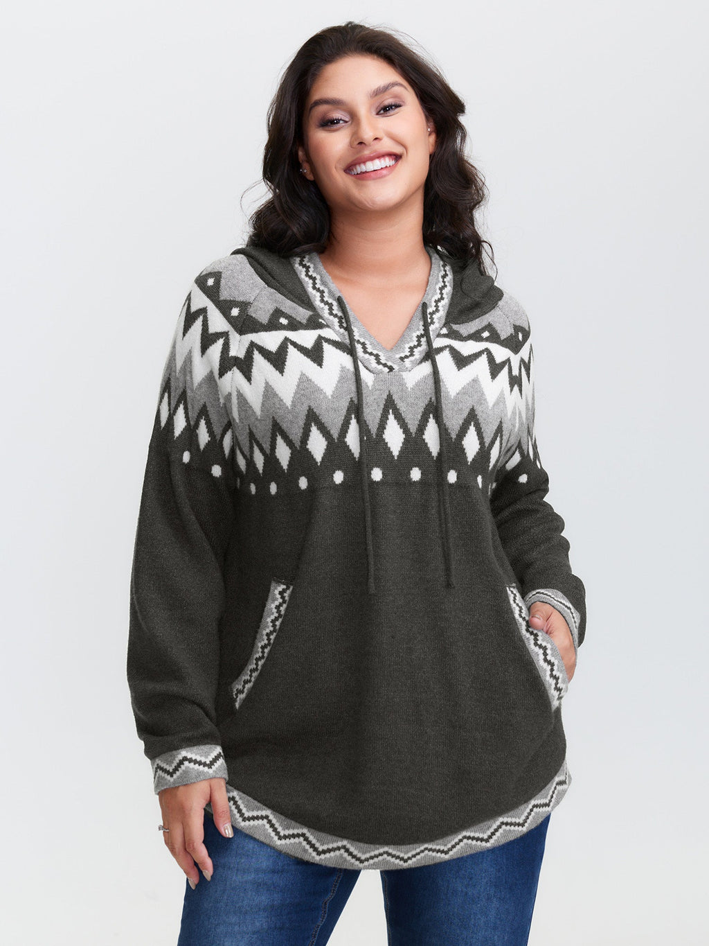 Supersoft Fair-Isle Super Stretchy Curvy Pullover