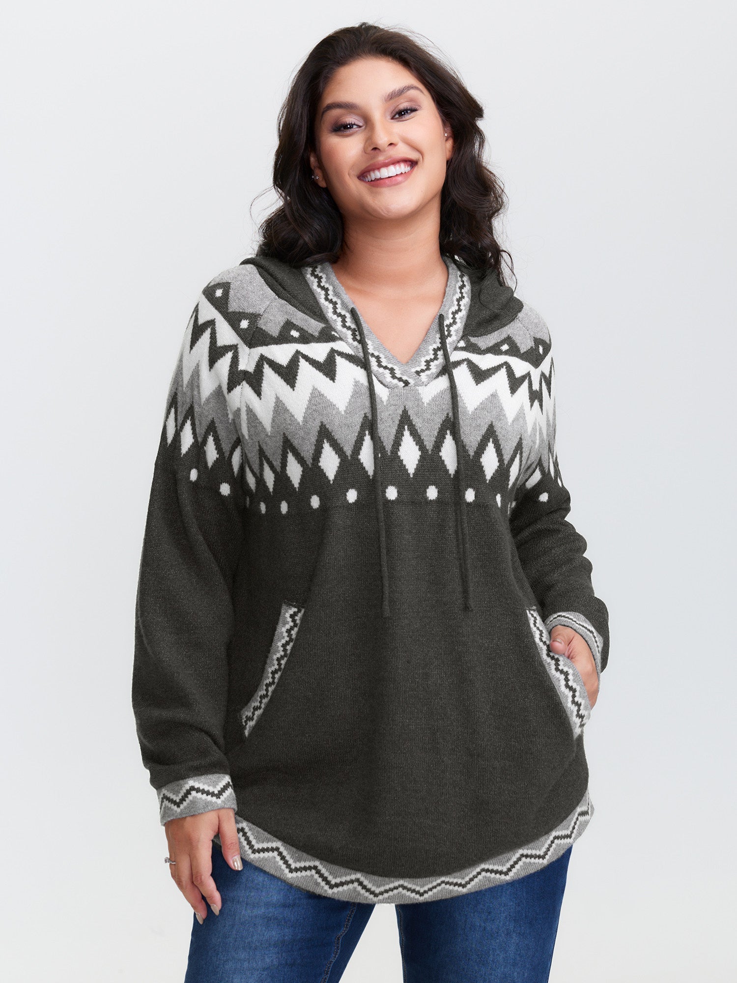 Supersoft Fair-Isle Super Stretchy Curvy Pullover