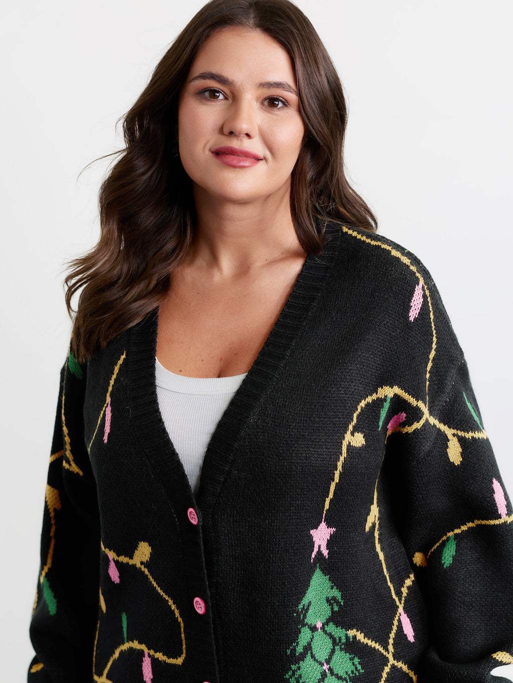 Merry Bright Button Knit Cardigan