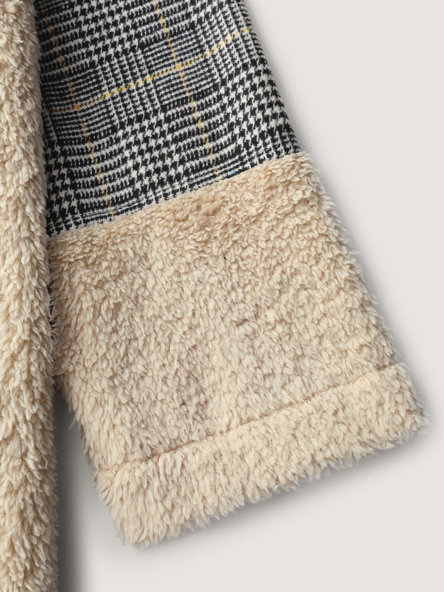 Plush Patchwork Patch Pockets Jacket