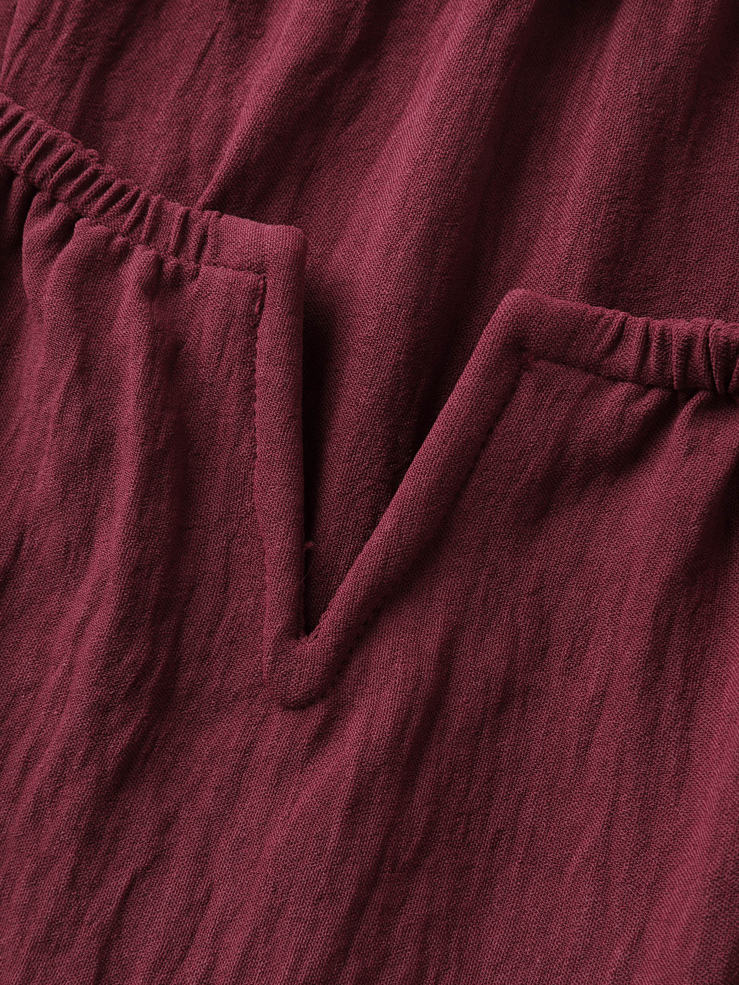 Stretchy Neckline Waist-Cinched Solid Blouse