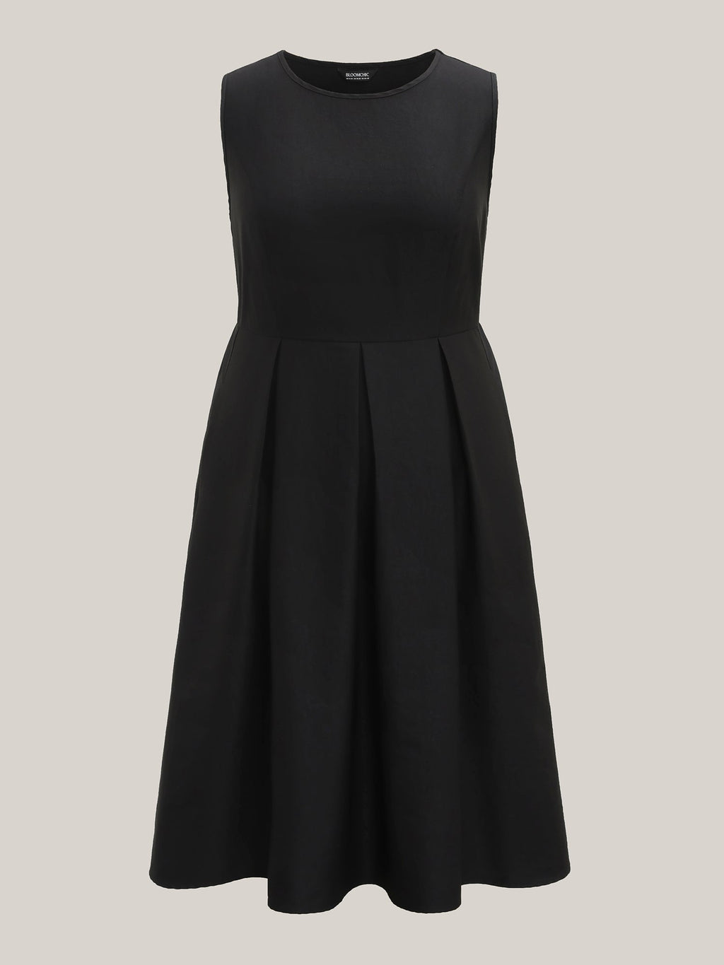 Classic Woven Inner Pleated Midi Dress