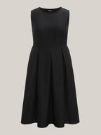 Classic Woven Inner Pleated Midi Dress