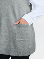 A-Line Pockets V-Neck Pullover