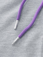 Color Contrast Drop Shoulder Hooded Jacket