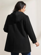 Colorful Buttons Hooded Pocket Coat