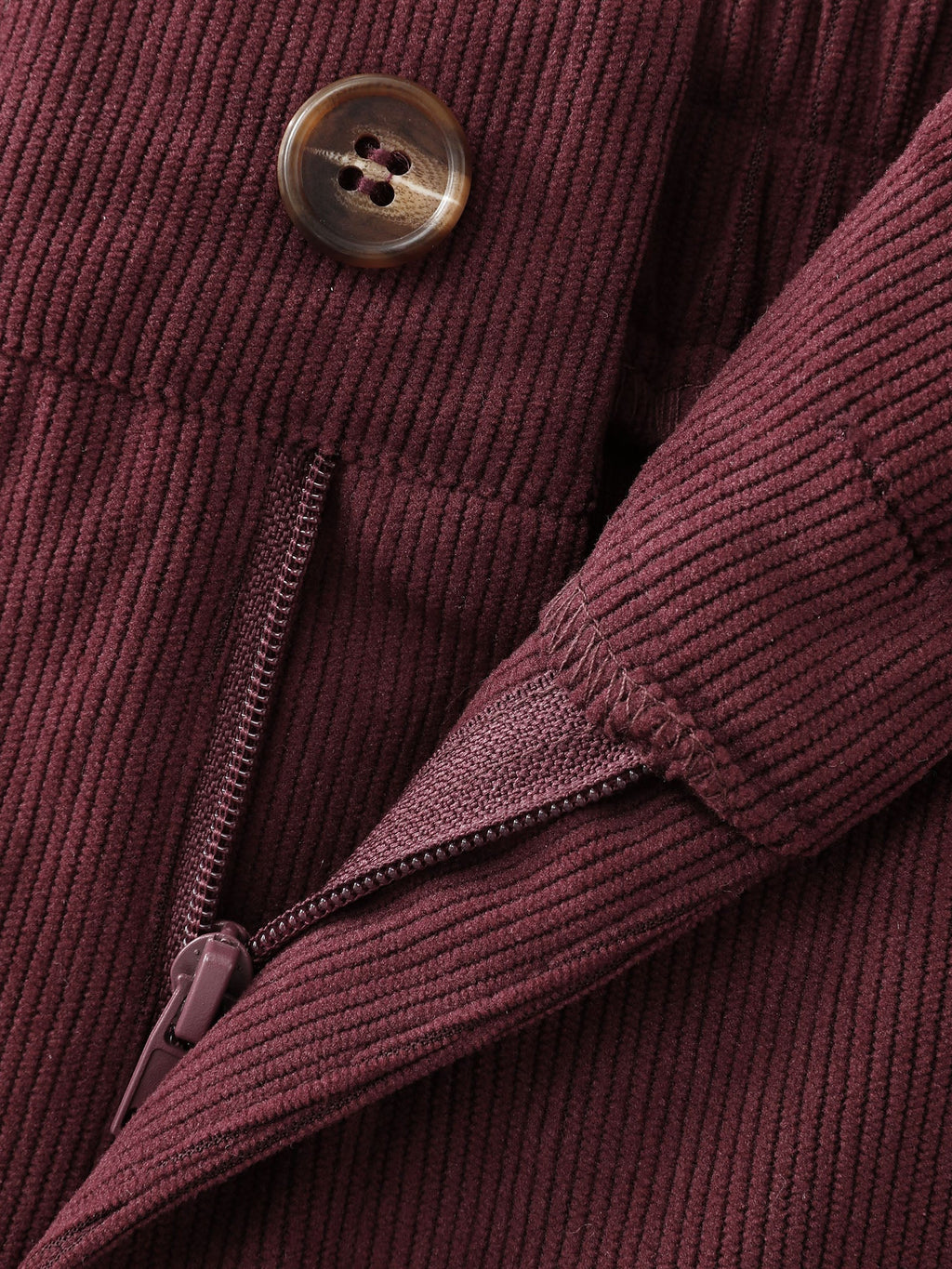 Corduroy Patch Pockets Ribbed Pants