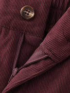 Corduroy Patch Pockets Ribbed Pants